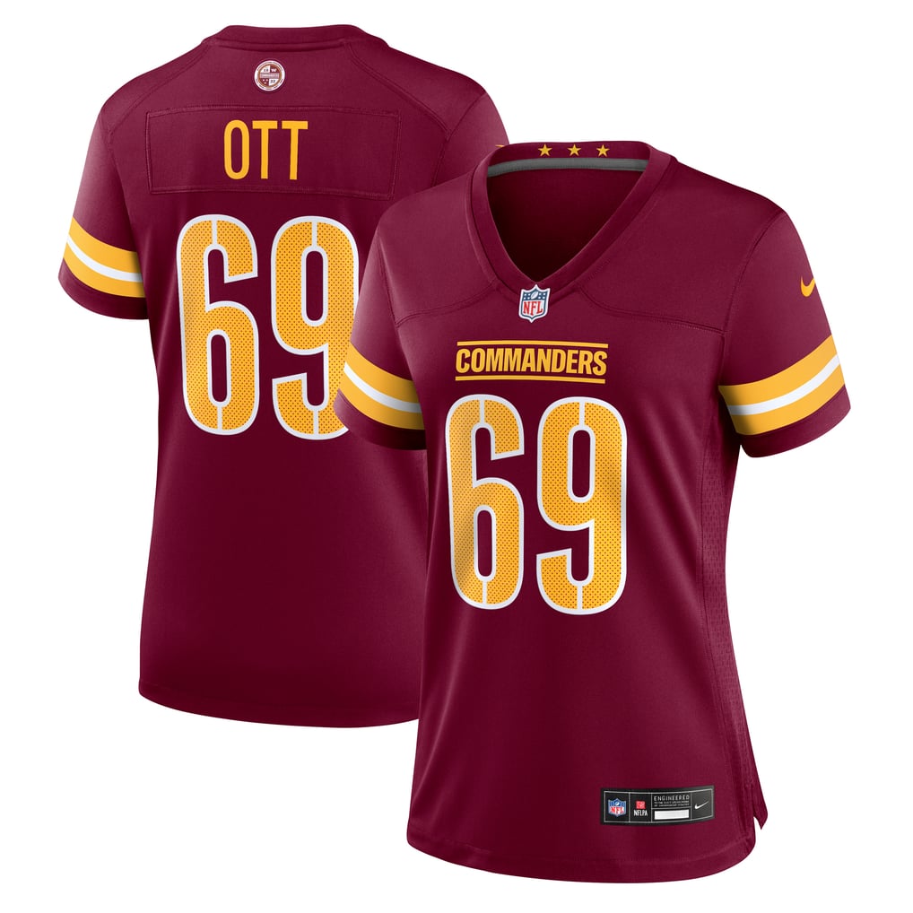 Women's Washington Commanders Tyler Ott Nike  Burgundy Team Game Jersey - Image 2