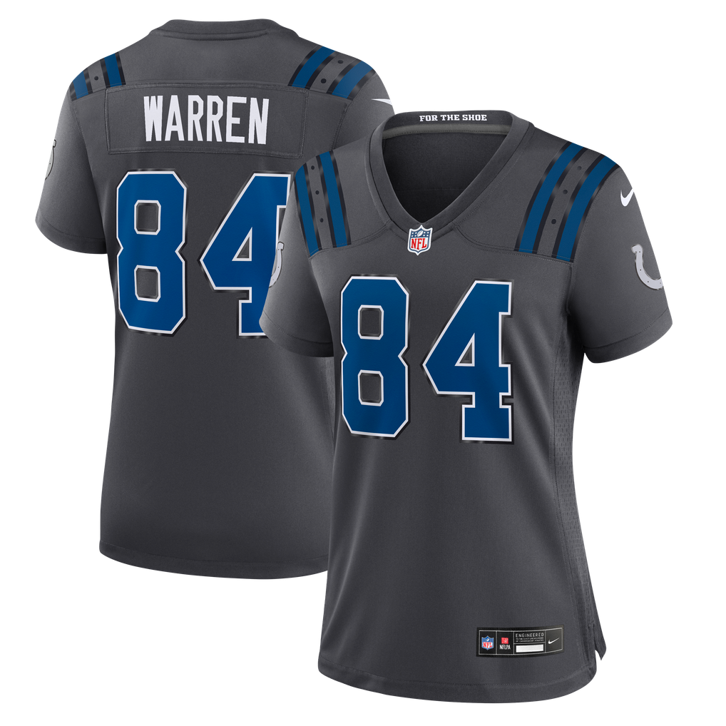Women's Indianapolis Colts Tyler Warren Nike Anthracite 2026 Rivalries Collection Game Jersey - Image 2