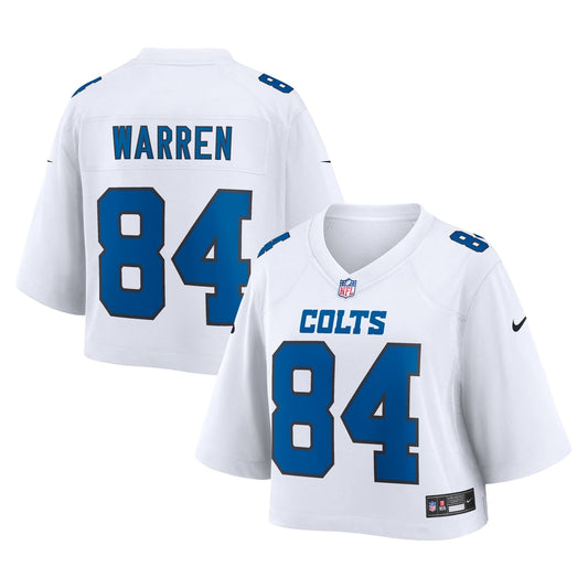 Women's Indianapolis Colts Tyler Warren Nike White Cropped Fashion Game Jersey - Image 1