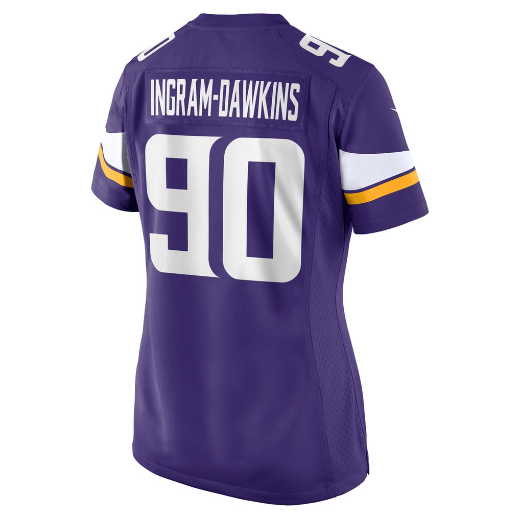 Women's Minnesota Vikings Tyrion Ingram-Dawkins Nike  Purple Team Game Jersey - Image 4