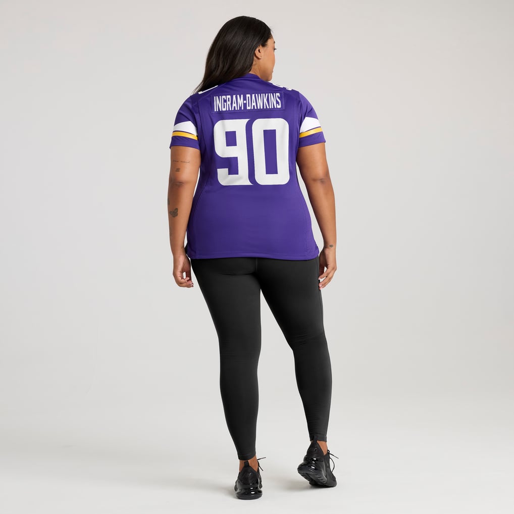 Women's Minnesota Vikings Tyrion Ingram-Dawkins Nike  Purple Team Game Jersey - Image 8