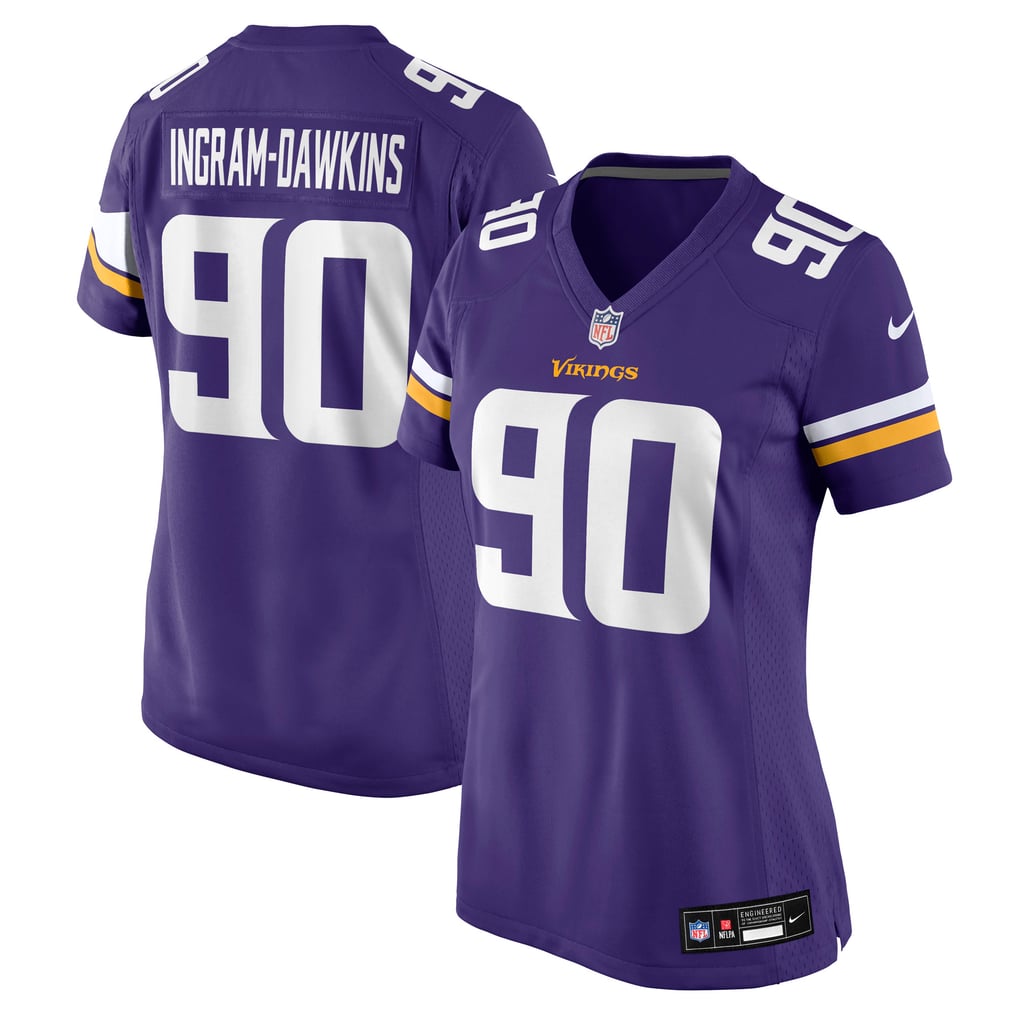 Women's Minnesota Vikings Tyrion Ingram-Dawkins Nike  Purple Team Game Jersey - Image 1