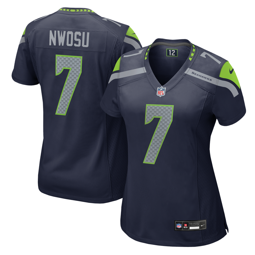 Women's Seattle Seahawks Uchenna Nwosu Nike College Navy Team Game Jersey - Image 1