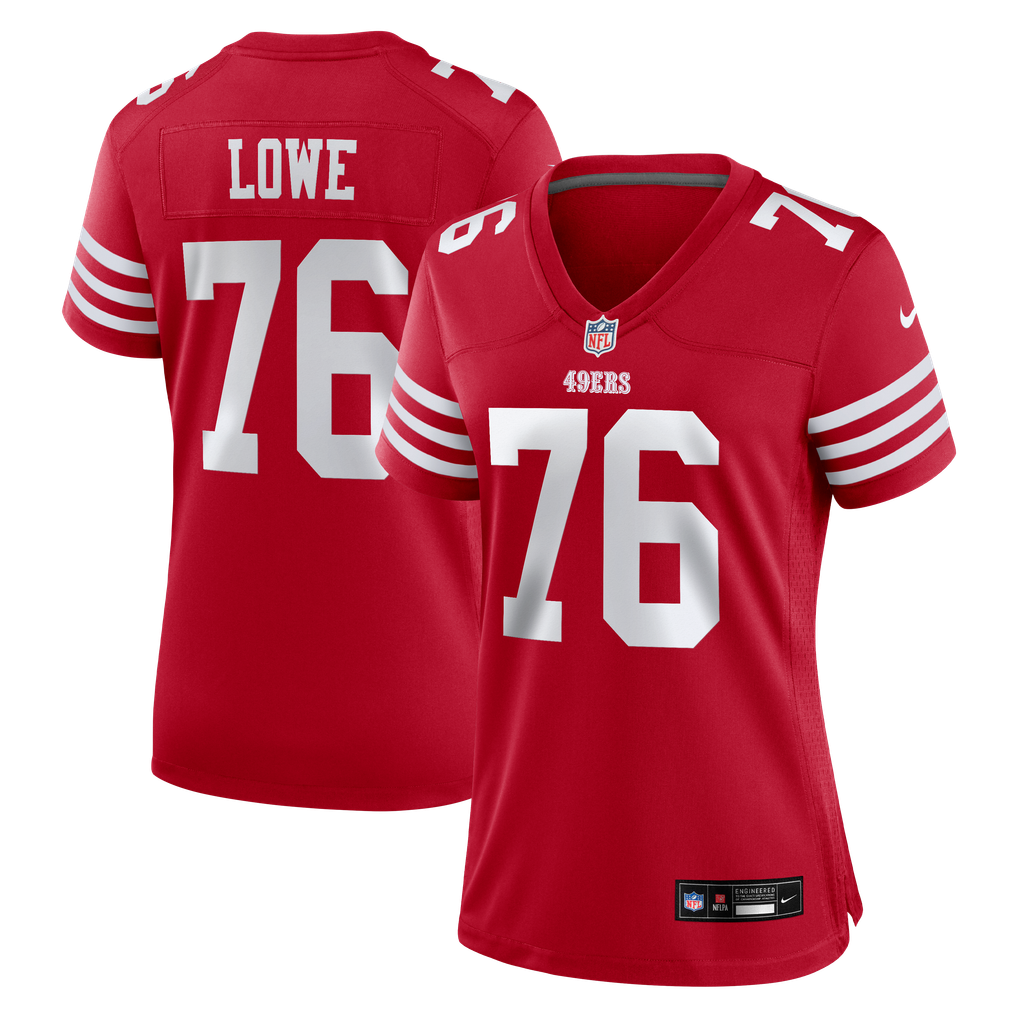 Women's San Francisco 49ers Vederian Lowe Nike  Scarlet Team Game Jersey - Image 1