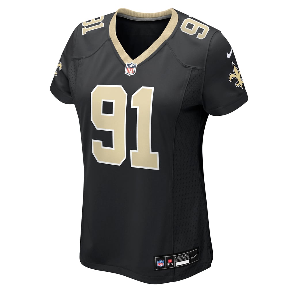 Women's New Orleans Saints Vernon Broughton Nike  Black Team Game Jersey - Image 3