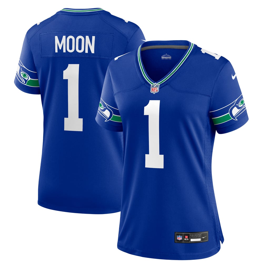 Women's Seattle Seahawks Warren Moon Nike Royal Throwback Retired Player Game Jersey - Image 2