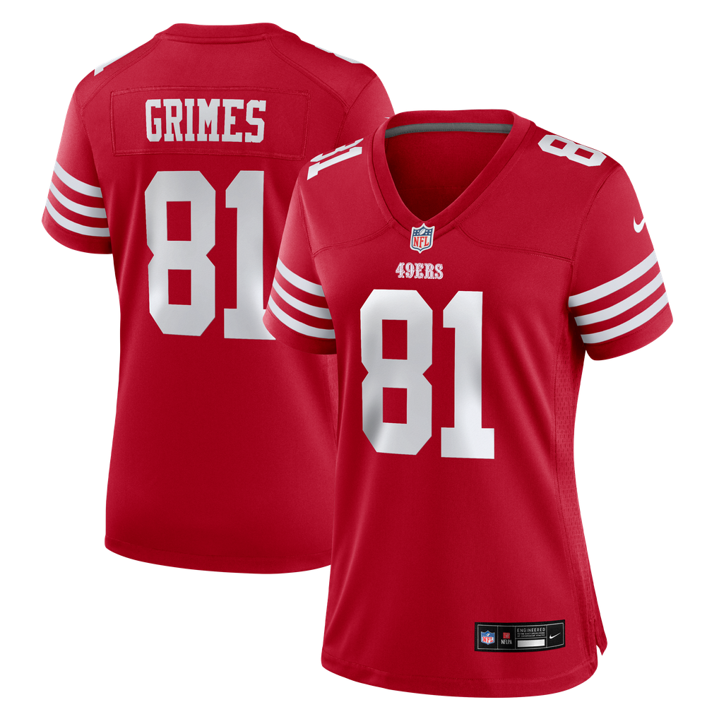 Women's San Francisco 49ers Wesley Grimes Nike Scarlet Team Game Jersey - Image 2