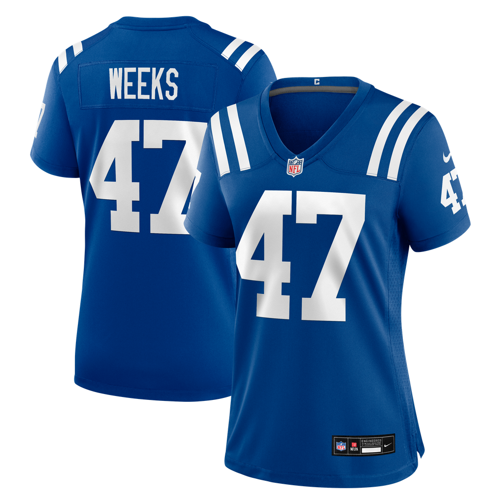 Women's Indianapolis Colts West Weeks Nike Royal Team Game Jersey - Image 1