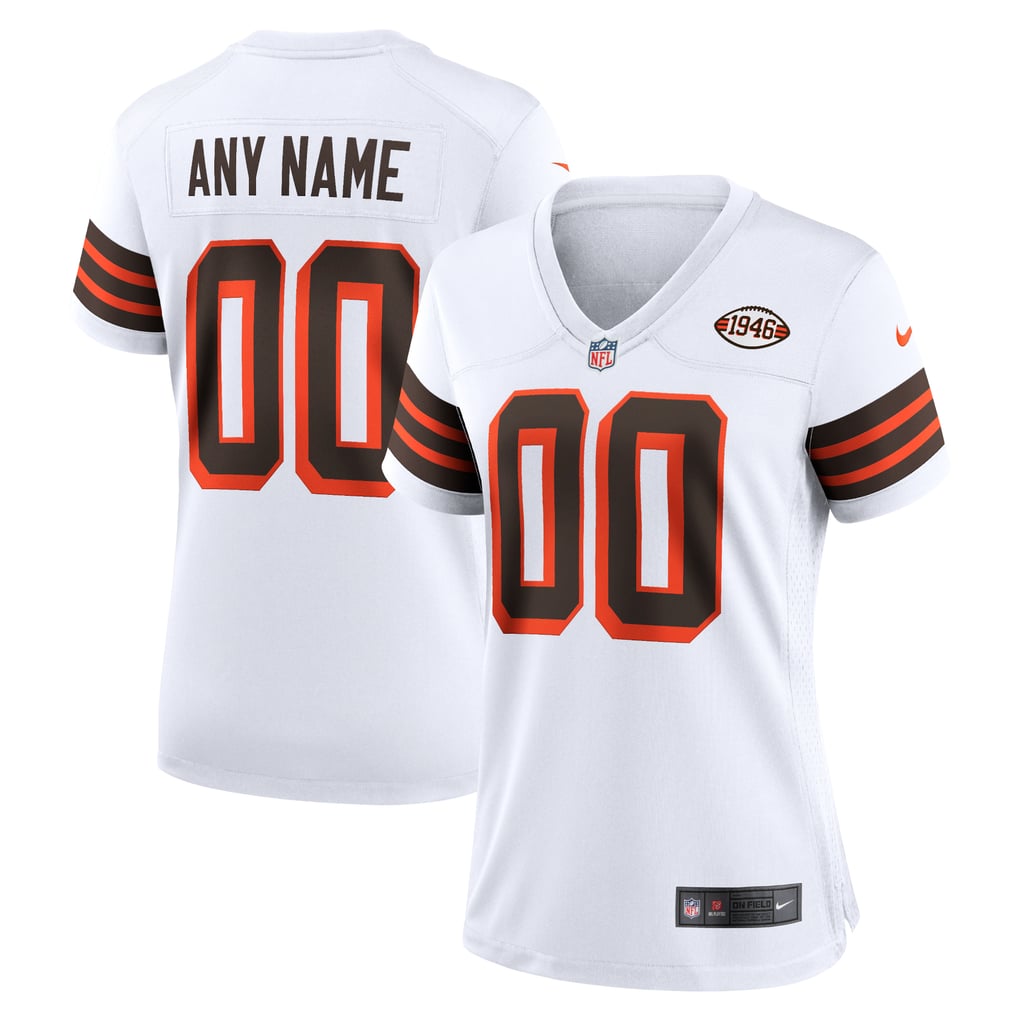 Women's Cleveland Browns Nike White 1946 Collection Alternate Custom Jersey - Image 2