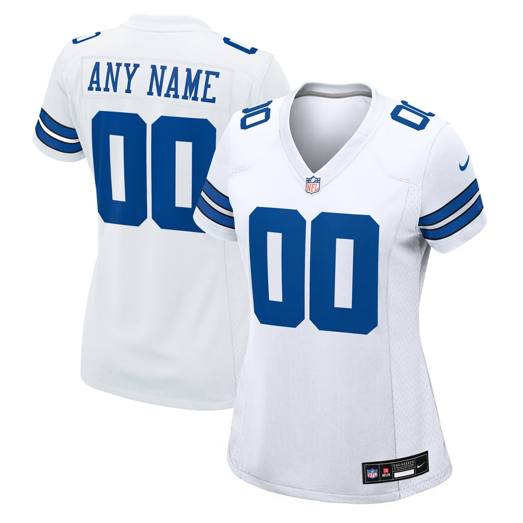Women's Nike White Dallas Cowboys Custom Game Jersey - Image 2