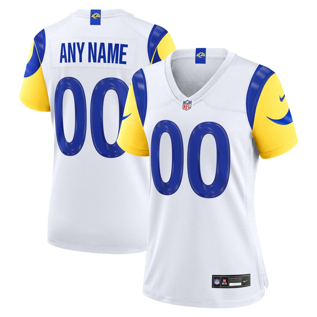 Women's Los Angeles Rams Nike White Custom Game Jersey - Image 2