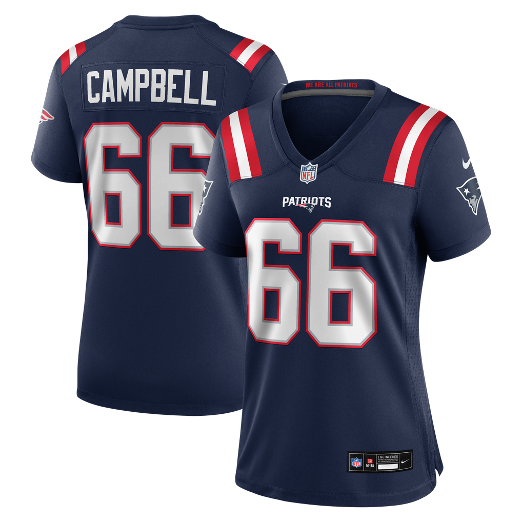 Women's New England Patriots Will Campbell Nike  Navy Team Game Jersey - Image 1