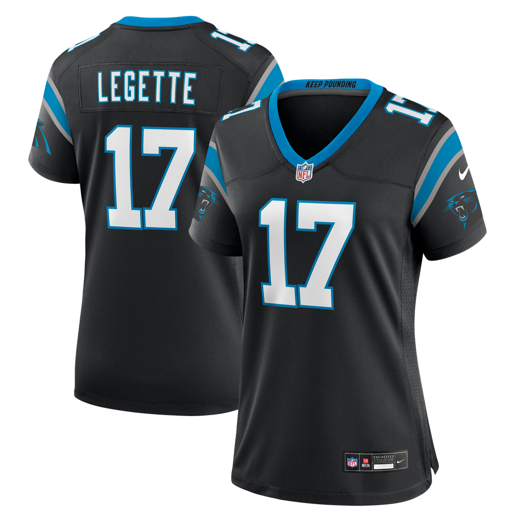 Women's Carolina Panthers Xavier Legette Nike Black Game Jersey - Image 1