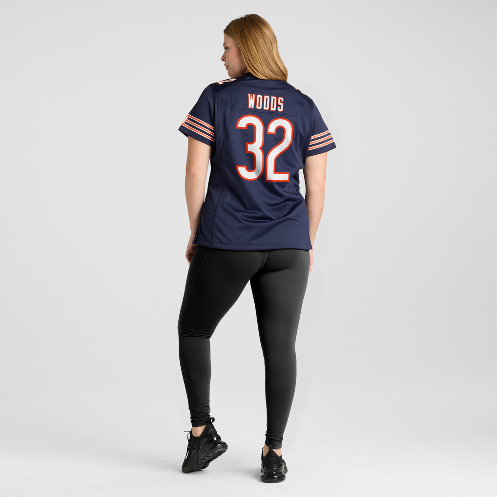 Women's Chicago Bears Xavier Woods Nike Navy Team Game Jersey - Image 6