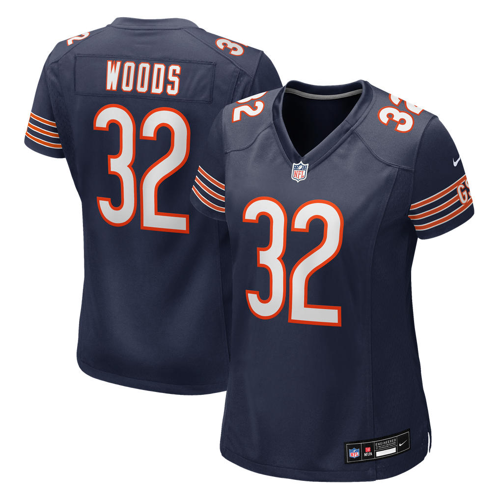 Women's Chicago Bears Xavier Woods Nike Navy Team Game Jersey - Image 1