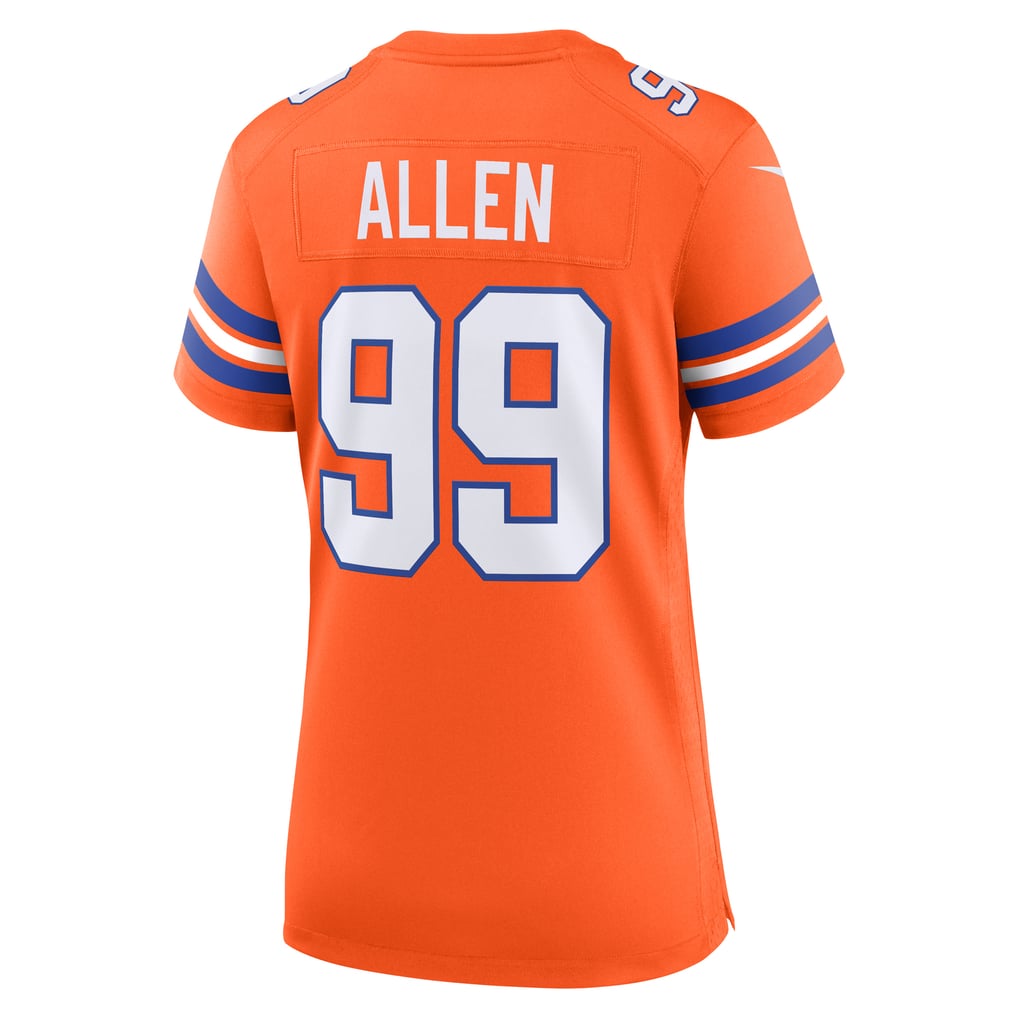 Women's Denver Broncos Zach Allen Nike Orange Mile High Collection 1977 Throwback Player Game Jersey - Image 4