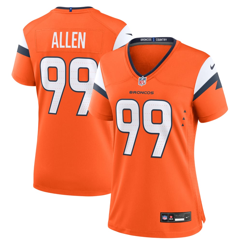 Women's Denver Broncos Zach Allen Nike  Orange Team Game Jersey - Image 2