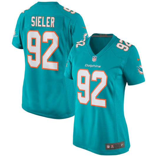 Women's Miami Dolphins Zach Sieler Nike Aqua Game Jersey - Image 1