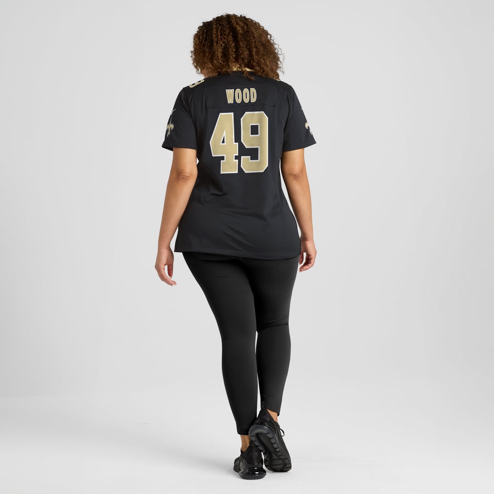 Women's New Orleans Saints Zach Wood Nike Black Game Jersey - Image 8