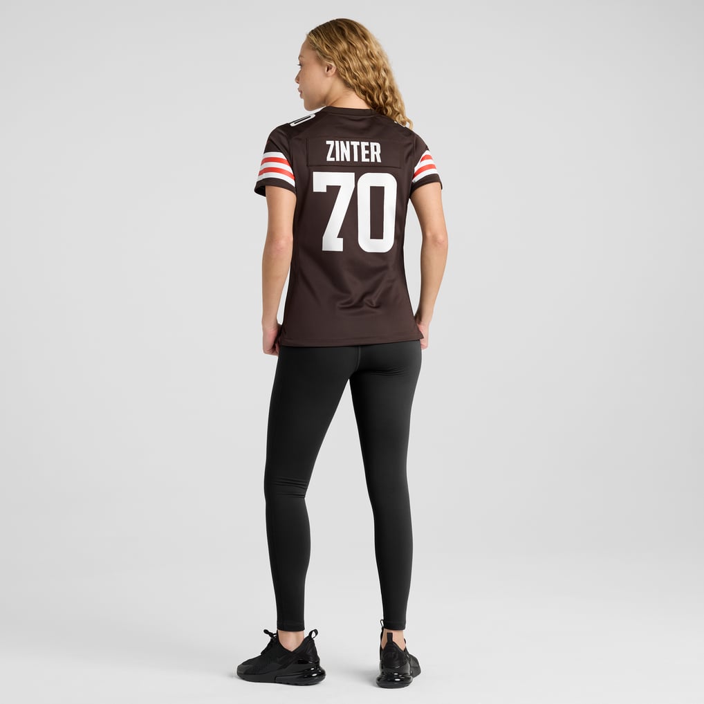 Women's Cleveland Browns Zak Zinter Nike Brown Game Jersey - Image 6