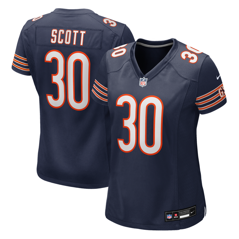 Women's Chicago Bears Zavier Scott Nike Navy Team Game Jersey - Image 2