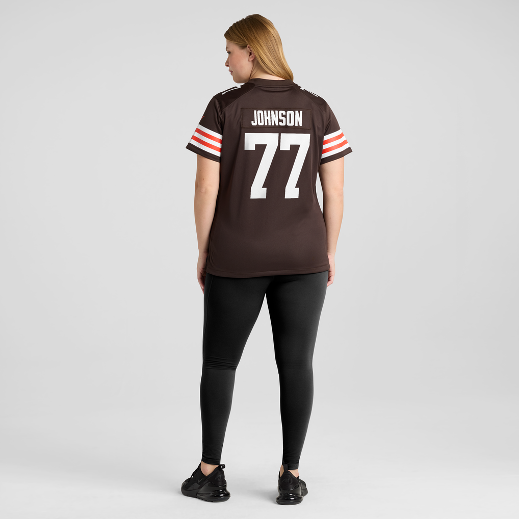 Women's Cleveland Browns Zion Johnson Nike Brown Team Game Jersey - Image 8