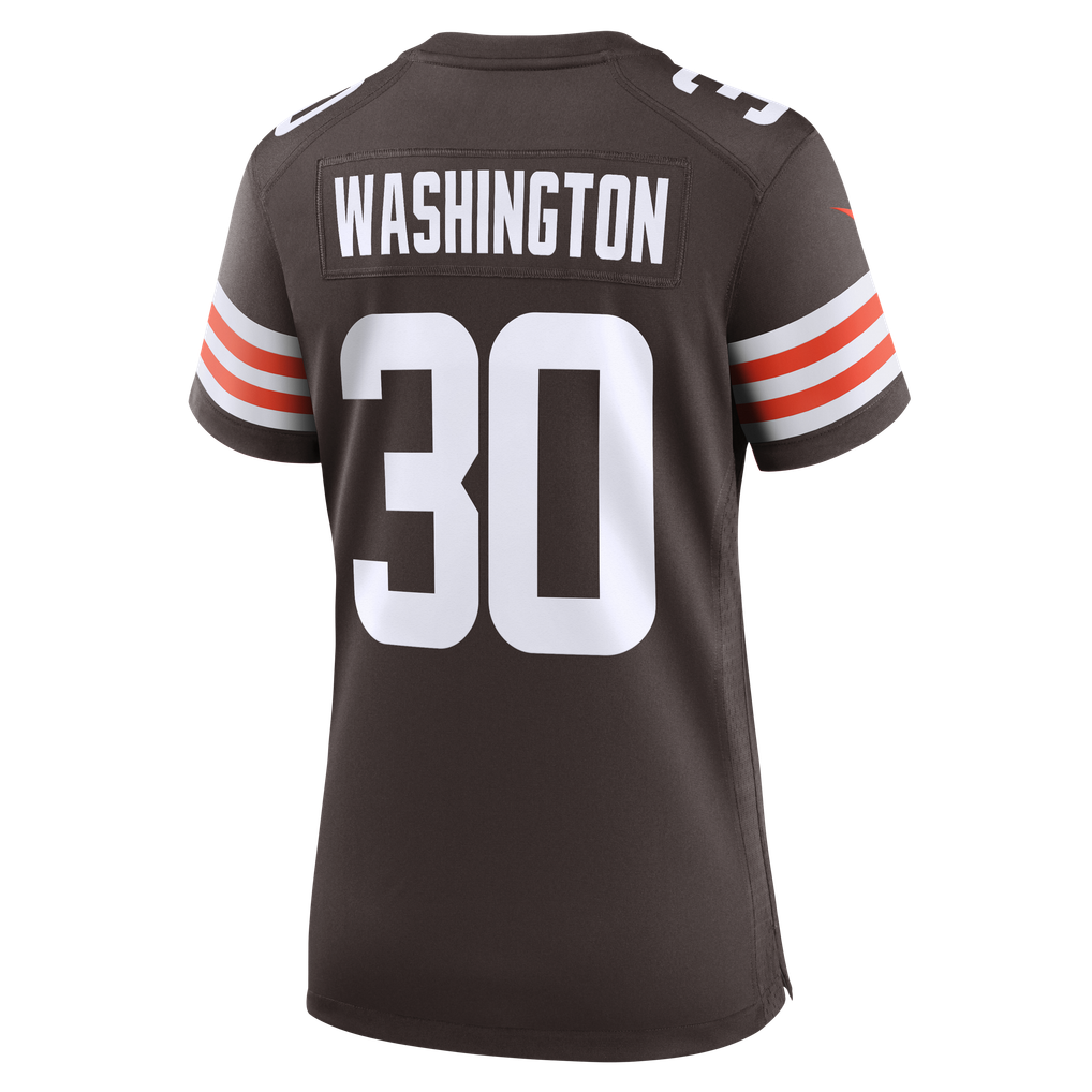 Women's Cleveland Browns Zion Washington Nike Brown Team Game Jersey - Image 8