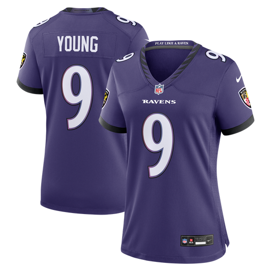 Women's Baltimore Ravens Zion Young Nike Purple Team Game Jersey