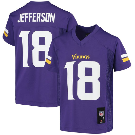 Youth Minnesota Vikings Justin Jefferson Purple Replica Jersey - Image 1