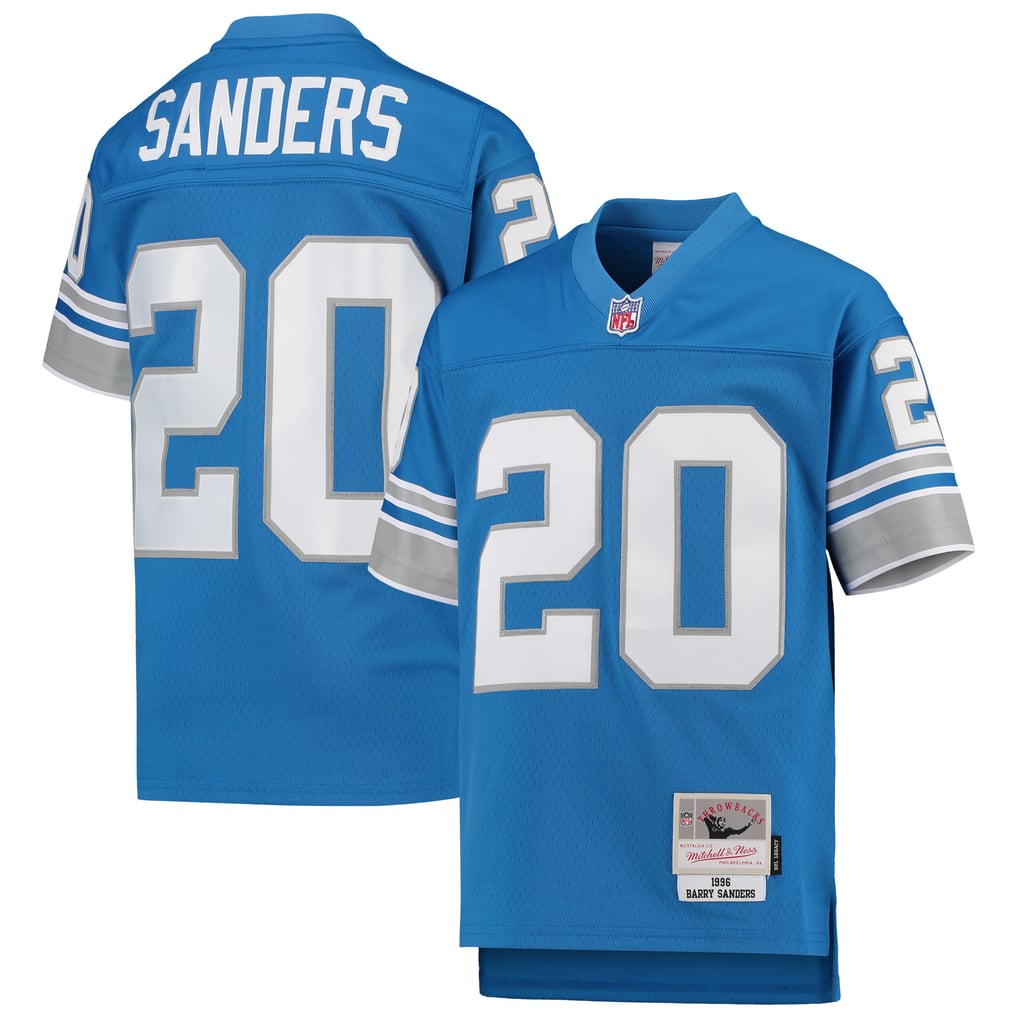 Youth Detroit Lions Barry Sanders Mitchell & Ness Blue 1996 Legacy Retired Player Jersey - Image 1