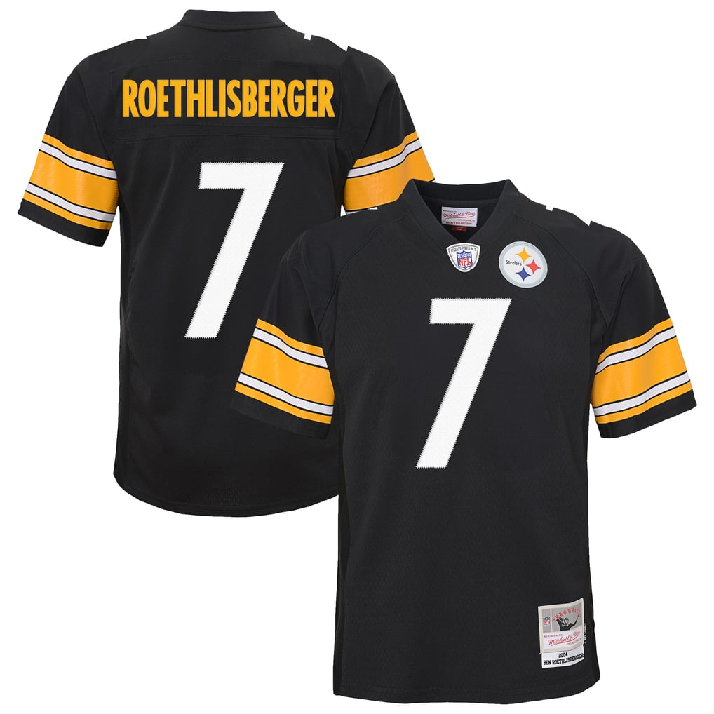 Youth Pittsburgh Steelers Ben Roethlisberger Mitchell & Ness Black 2004 Legacy Replica Jersey - Image 2