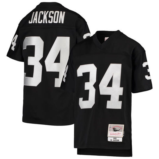 Youth Las Vegas Raiders Bo Jackson Mitchell & Ness Black 1988 Legacy Retired Player Jersey - Image 1