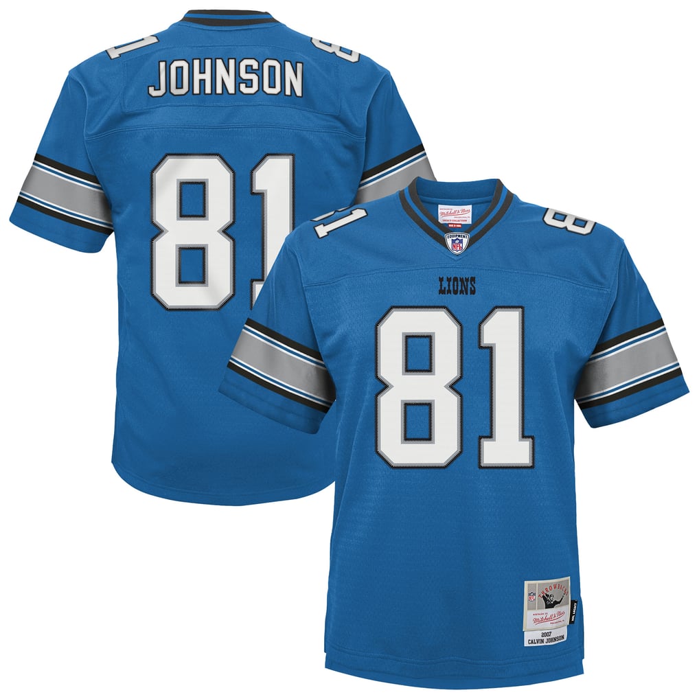 Youth Detroit Lions Calvin Johnson Mitchell & Ness Blue Legacy Replica Jersey - Image 2
