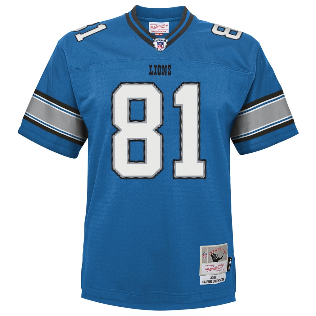 Youth Detroit Lions Calvin Johnson Mitchell & Ness Blue Legacy Replica Jersey - Image 3