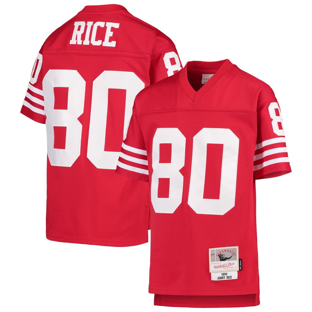 Youth San Francisco 49ers Jerry Rice Mitchell & Ness Scarlet 1990 Legacy Retired Player Jersey - Image 1