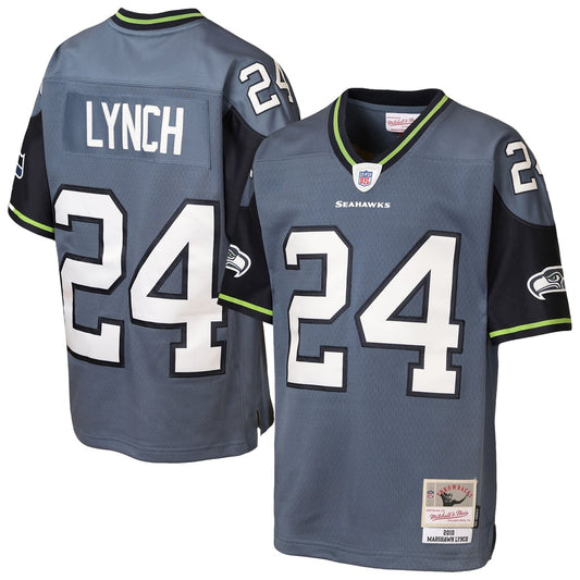 Youth Seattle Seahawks Marshawn Lynch Mitchell & Ness Blue Legacy Jersey - Image 1