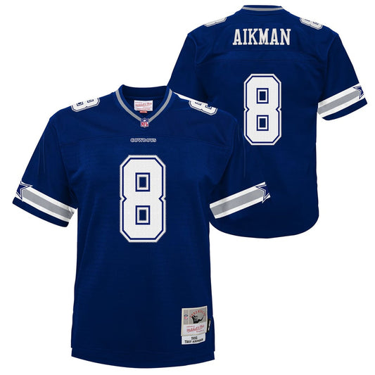 Youth Dallas Cowboys Troy Aikman Mitchell & Ness Navy 1996 Legacy Jersey - Image 1