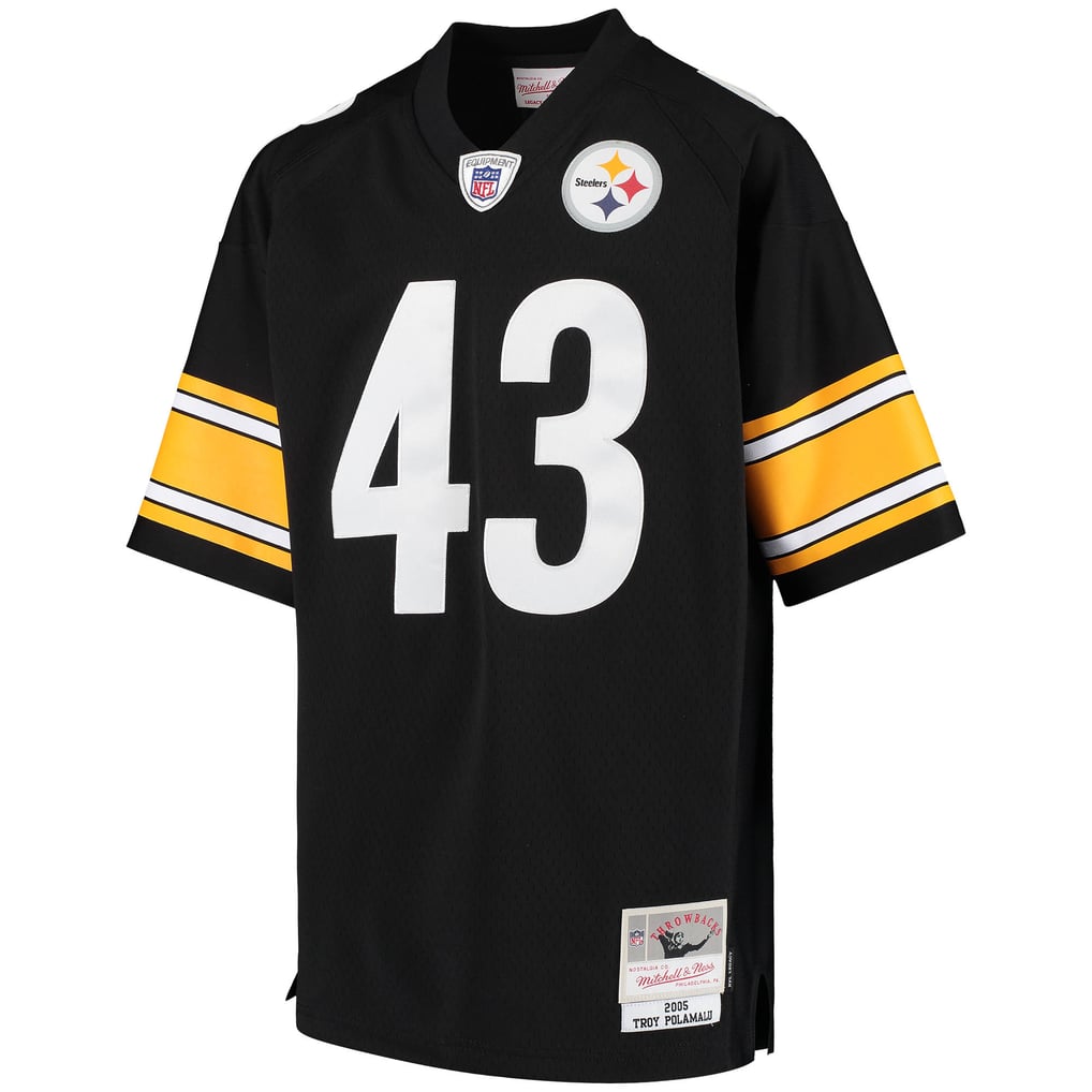 Youth Pittsburgh Steelers Troy Polamalu Mitchell & Ness Black 2005 Gridiron Classics Retired Player Legacy Jersey - Image 3
