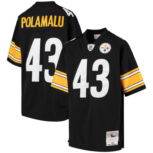 Youth Pittsburgh Steelers Troy Polamalu Mitchell & Ness Black 2005 Gridiron Classics Retired Player Legacy Jersey - Image 1