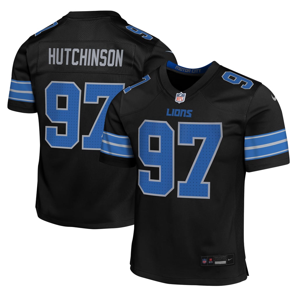 Youth Detroit Lions Aidan Hutchinson Nike Black Game Jersey - Image 2