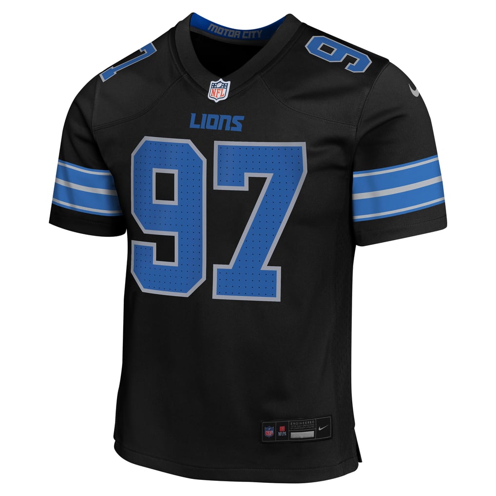 Youth Detroit Lions Aidan Hutchinson Nike Black Game Jersey - Image 3