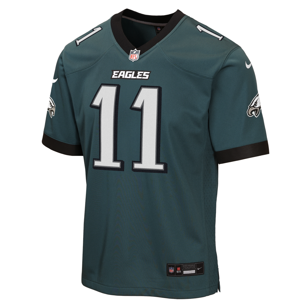 Youth Philadelphia Eagles A.J. Brown Nike Midnight Green Team Game Jersey - Image 3