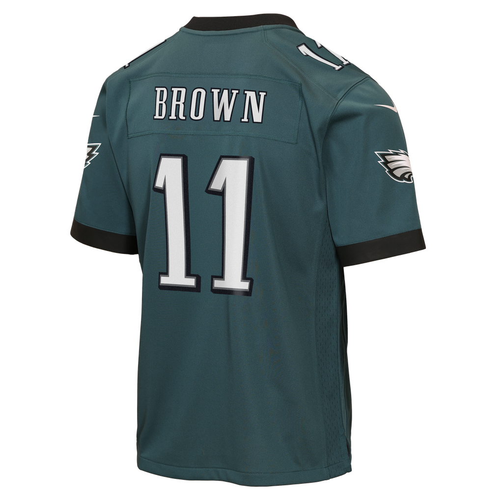 Youth Philadelphia Eagles A.J. Brown Nike Midnight Green Team Game Jersey - Image 4