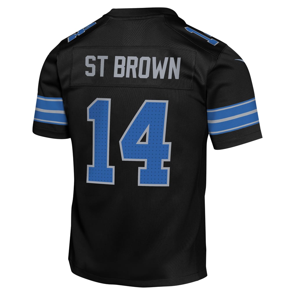 Youth Detroit Lions Amon-Ra St. Brown Nike Black Game Jersey - Image 4