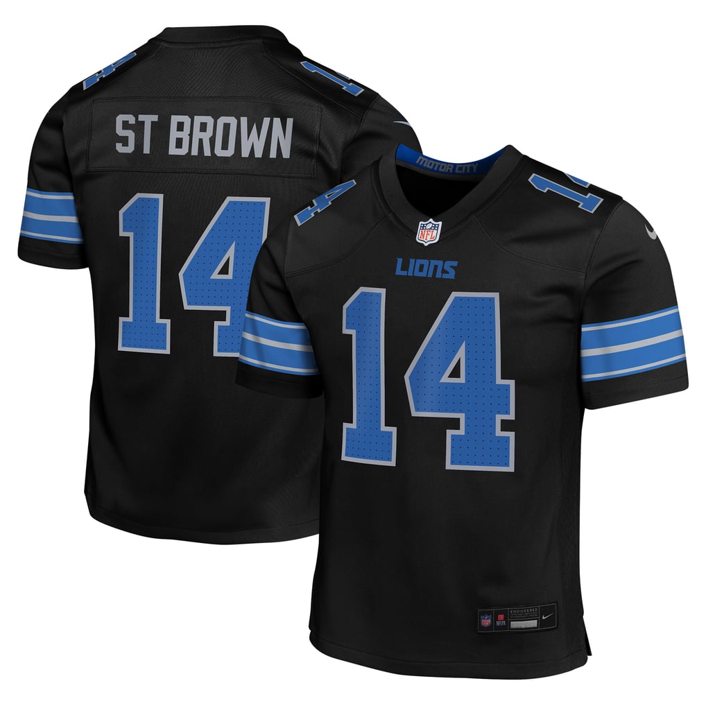 Youth Detroit Lions Amon-Ra St. Brown Nike Black Game Jersey - Image 1