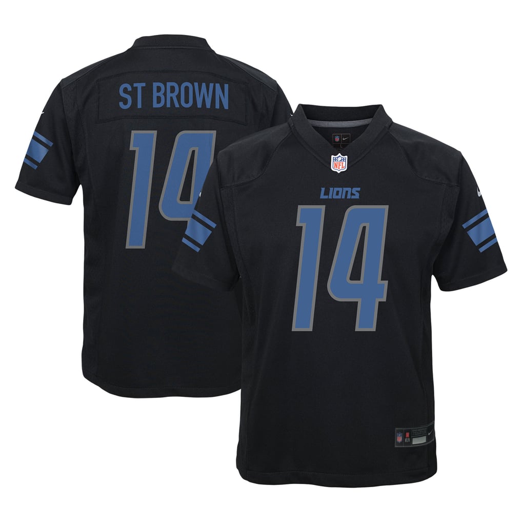 Youth Detroit Lions Amon-Ra St. Brown Nike Black Game Jersey - Image 2