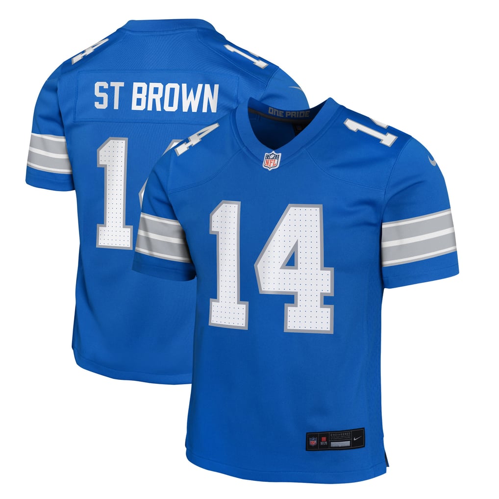 Youth Detroit Lions Amon-Ra St. Brown Nike Blue Game Jersey - Image 2