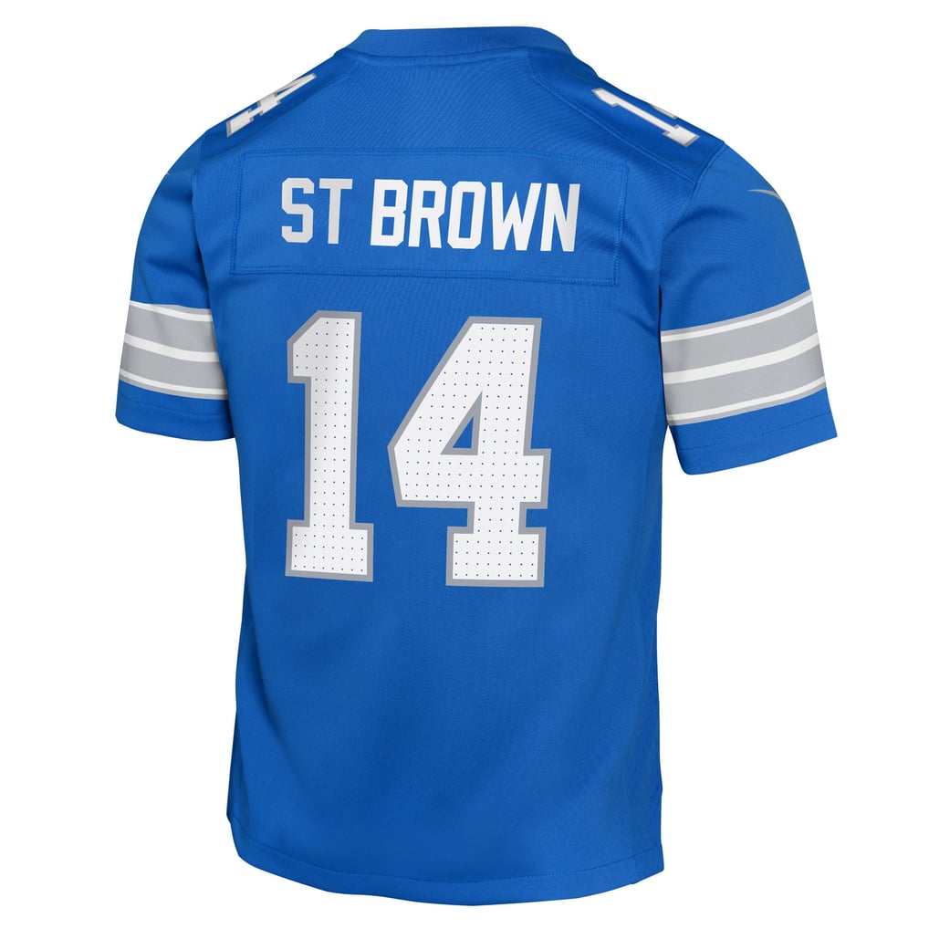 Youth Detroit Lions Amon-Ra St. Brown Nike Blue Game Jersey - Image 4