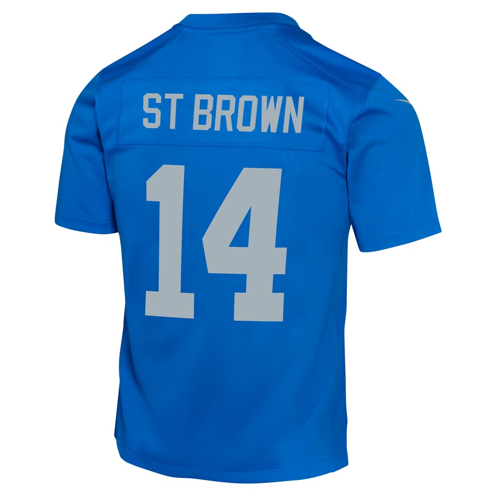 Youth Detroit Lions Amon-Ra St. Brown Nike Blue Game Jersey - Image 4