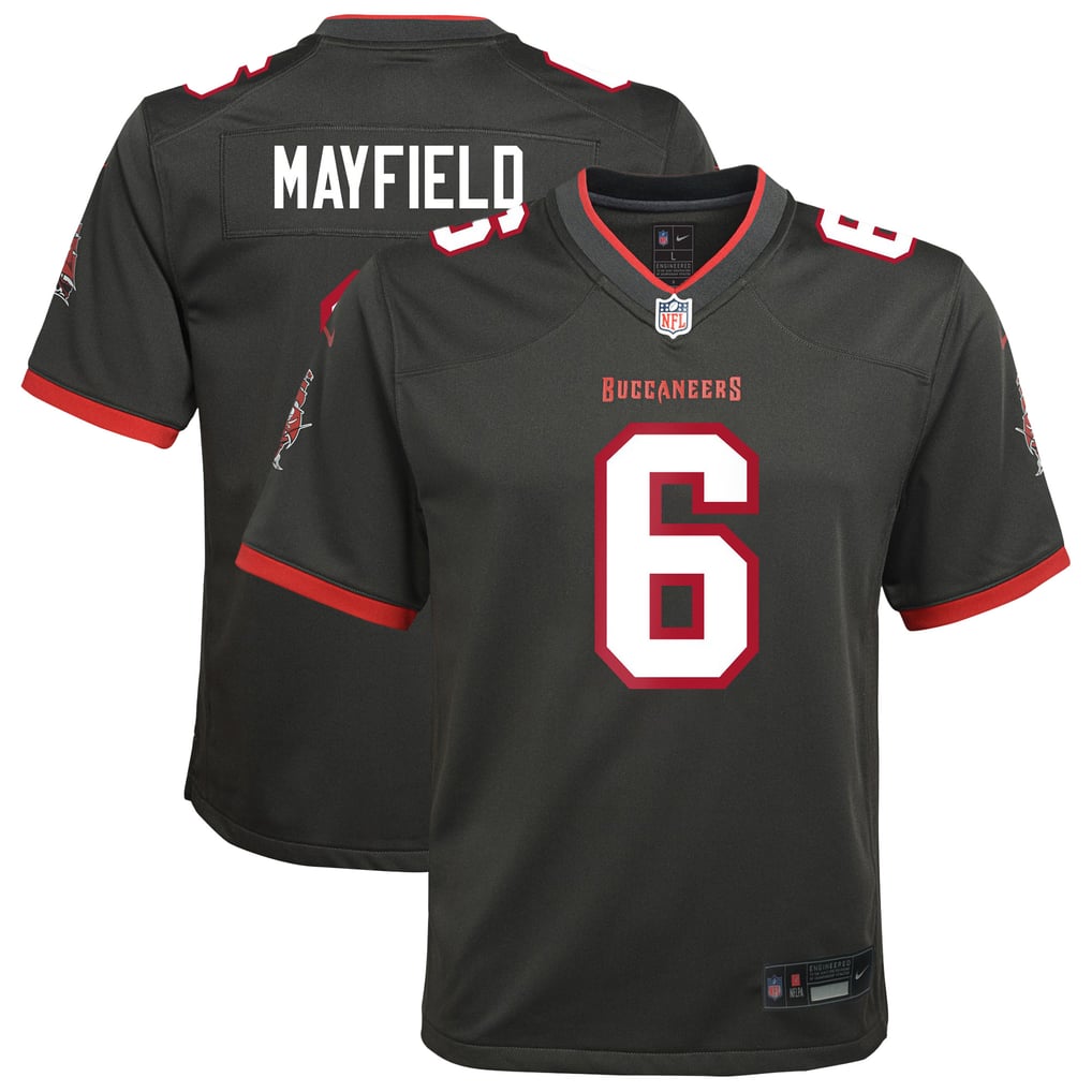 Youth Tampa Bay Buccaneers Baker Mayfield Nike Pewter Game Jersey - Image 1
